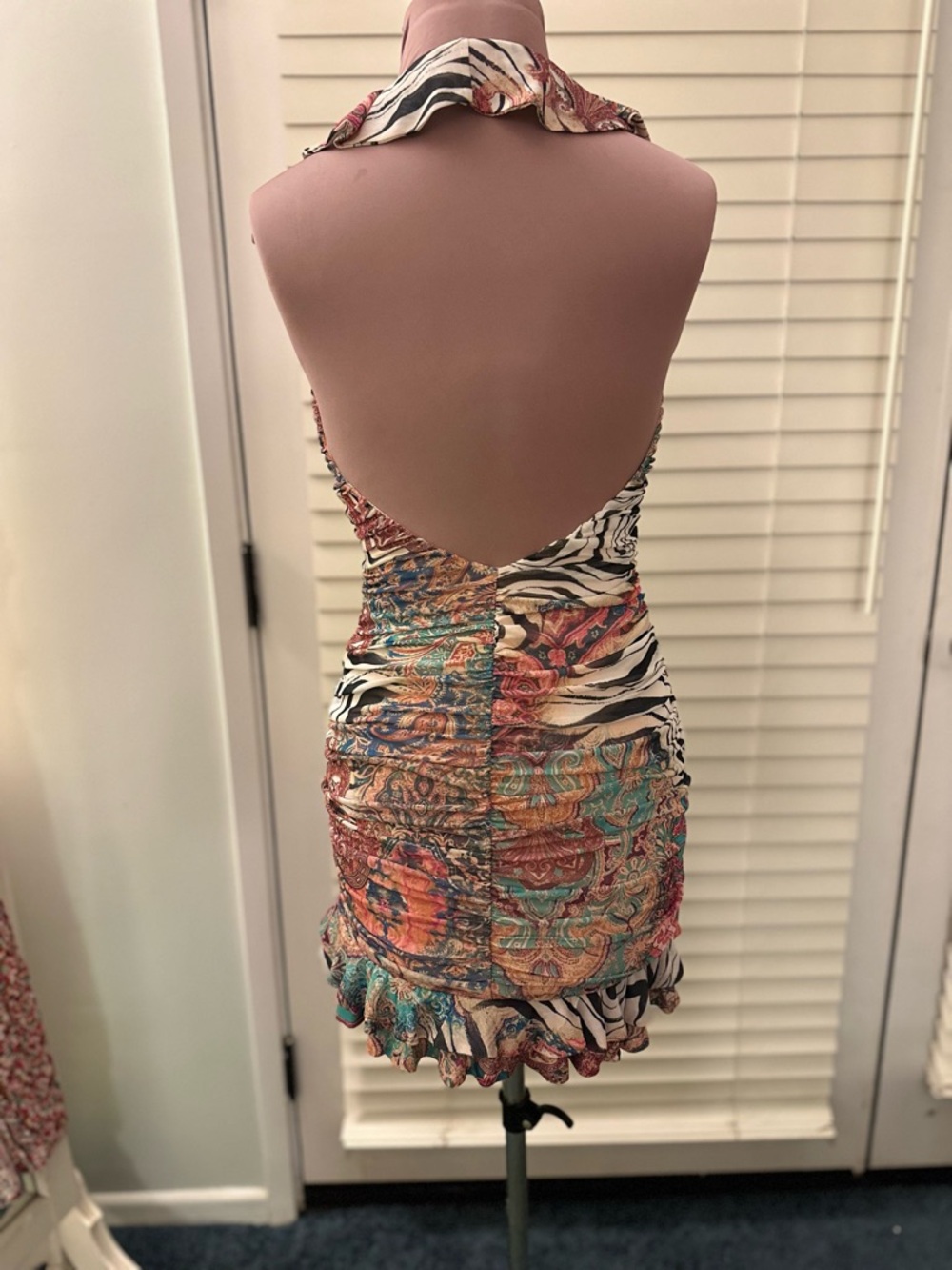 AFRM Multicolor Backless Ruffled Mini Dress - Picture 7 of 7
